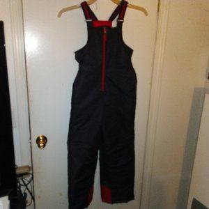 UNISEX SWISS TECH Youth Snow Bibs - Black/Red Size M 8 Youth Ski Winter Overalls